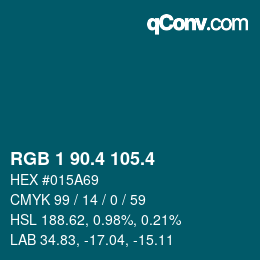 カラーコード: RGB 1 90.4 105.4 | qconv.com