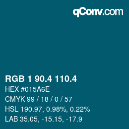 カラーコード: RGB 1 90.4 110.4 | qconv.com