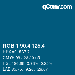 カラーコード: RGB 1 90.4 125.4 | qconv.com