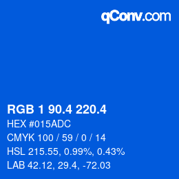 カラーコード: RGB 1 90.4 220.4 | qconv.com