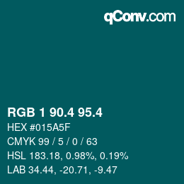 カラーコード: RGB 1 90.4 95.4 | qconv.com