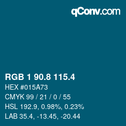 カラーコード: RGB 1 90.8 115.4 | qconv.com