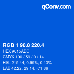 カラーコード: RGB 1 90.8 220.4 | qconv.com