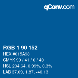 カラーコード: RGB 1 90 152 | qconv.com