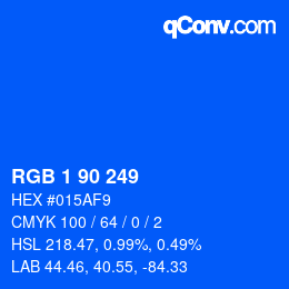 颜色代码: RGB 1 90 249 | qconv.com
