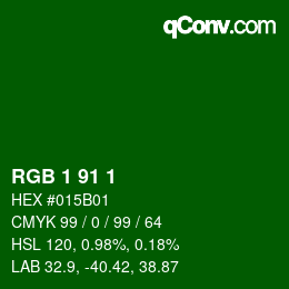 Color code: RGB 1 91 1 | qconv.com