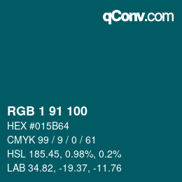 Color code: RGB 1 91 100 | qconv.com