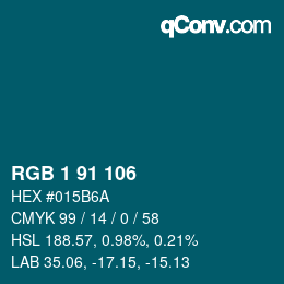 Color code: RGB 1 91 106 | qconv.com