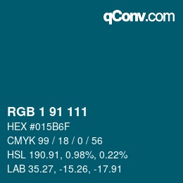 Color code: RGB 1 91 111 | qconv.com