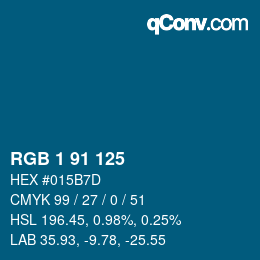 Color code: RGB 1 91 125 | qconv.com
