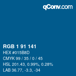 Color code: RGB 1 91 141 | qconv.com