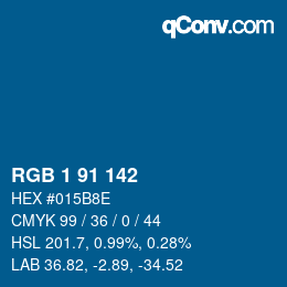 Color code: RGB 1 91 142 | qconv.com