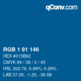 Color code: RGB 1 91 146 | qconv.com