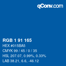 Color code: RGB 1 91 165 | qconv.com