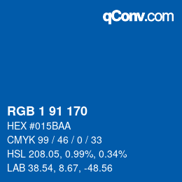 Color code: RGB 1 91 170 | qconv.com