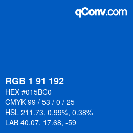 Color code: RGB 1 91 192 | qconv.com