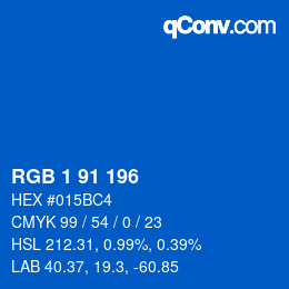 Color code: RGB 1 91 196 | qconv.com