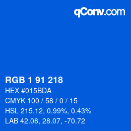 Color code: RGB 1 91 218 | qconv.com