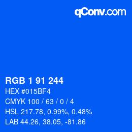 Color code: RGB 1 91 244 | qconv.com