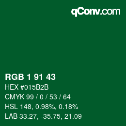 Color code: RGB 1 91 43 | qconv.com