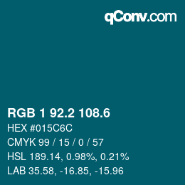 カラーコード: RGB 1 92.2 108.6 | qconv.com