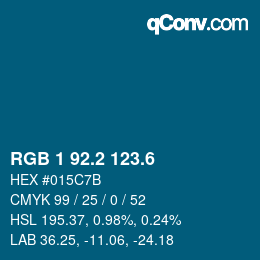 カラーコード: RGB 1 92.2 123.6 | qconv.com