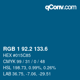 カラーコード: RGB 1 92.2 133.6 | qconv.com