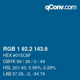 カラーコード: RGB 1 92.2 143.6 | qconv.com