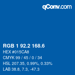 カラーコード: RGB 1 92.2 168.6 | qconv.com