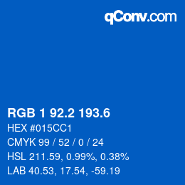 カラーコード: RGB 1 92.2 193.6 | qconv.com