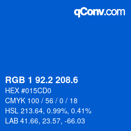 カラーコード: RGB 1 92.2 208.6 | qconv.com