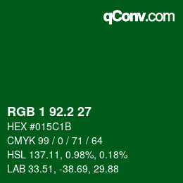 カラーコード: RGB 1 92.2 27 | qconv.com