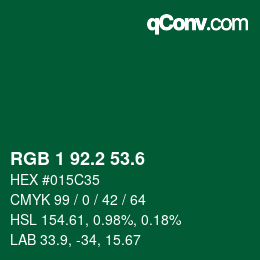カラーコード: RGB 1 92.2 53.6 | qconv.com
