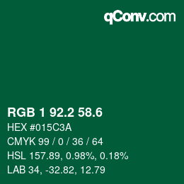 カラーコード: RGB 1 92.2 58.6 | qconv.com
