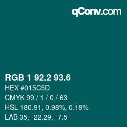 カラーコード: RGB 1 92.2 93.6 | qconv.com