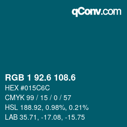 カラーコード: RGB 1 92.6 108.6 | qconv.com