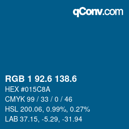 カラーコード: RGB 1 92.6 138.6 | qconv.com