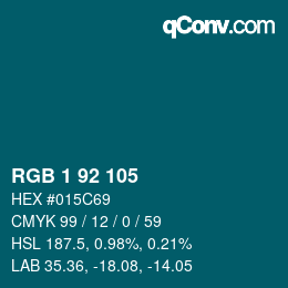 Código de color: RGB 1 92 105 | qconv.com