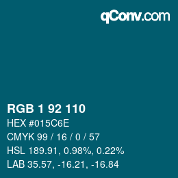 Color code: RGB 1 92 110 | qconv.com