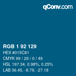 Color code: RGB 1 92 129 | qconv.com