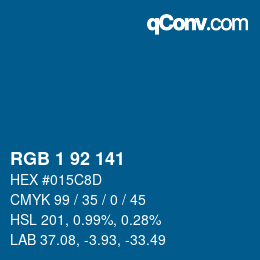 Color code: RGB 1 92 141 | qconv.com