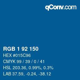 Color code: RGB 1 92 150 | qconv.com