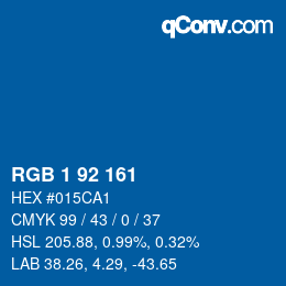 Farbcode: RGB 1 92 161 | qconv.com