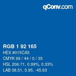 Color code: RGB 1 92 165 | qconv.com