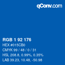 Color code: RGB 1 92 176 | qconv.com