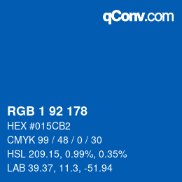 Color code: RGB 1 92 178 | qconv.com
