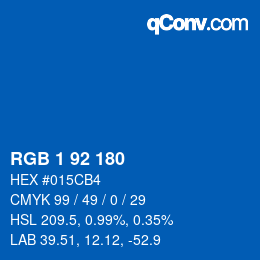 Color code: RGB 1 92 180 | qconv.com