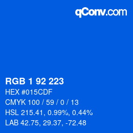 Color code: RGB 1 92 223 | qconv.com