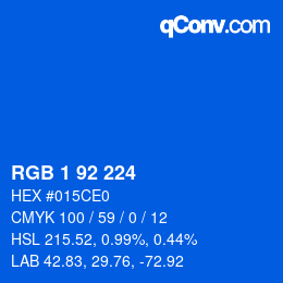 颜色代码: RGB 1 92 224 | qconv.com