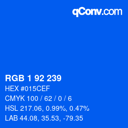 カラーコード: RGB 1 92 239 | qconv.com